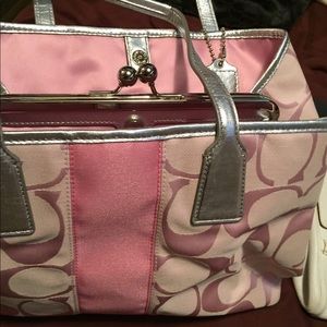 Authentic Coach Pink/Silver Bag